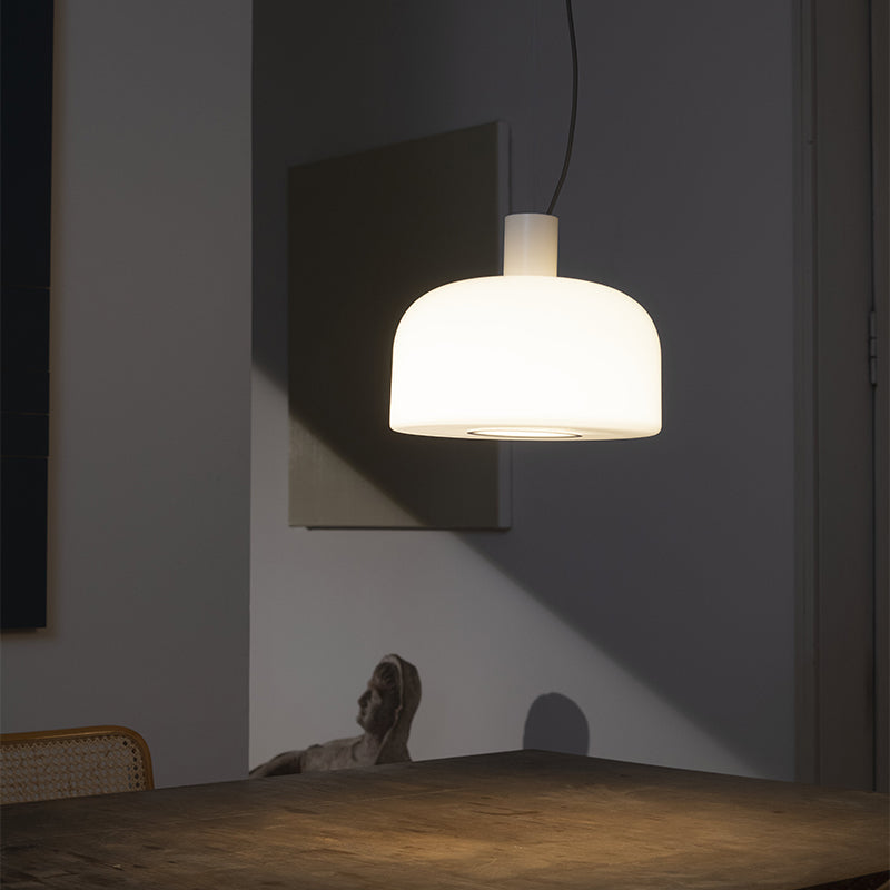 Flos Bellhop Glass S2 Pendant Light White Display
