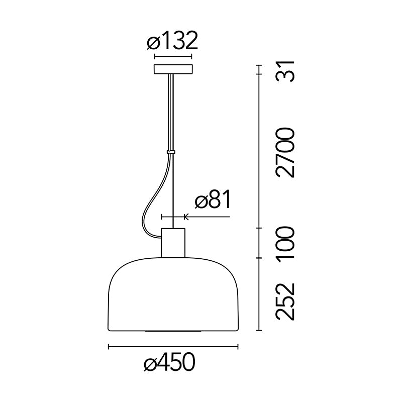 Flos Bellhop Glass S2 Pendant Light
