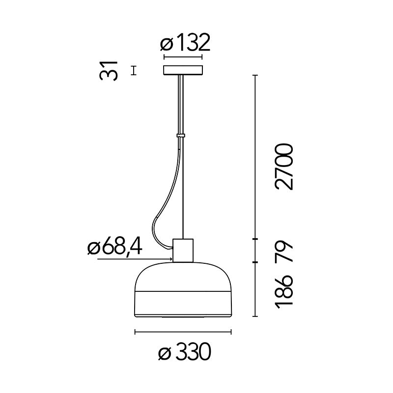 Flos Bellhop Glass S1 Pendant Light