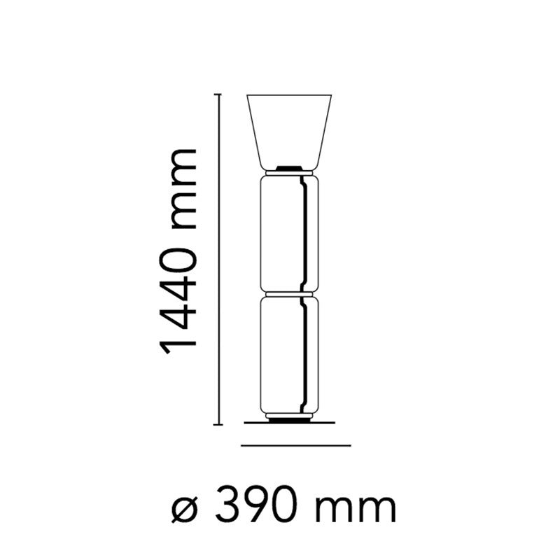 Flos Noctambule Floor 2 High Cylinder Cone Small Base