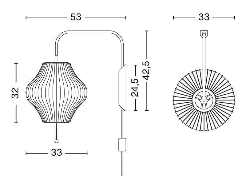 Hay George Nelson Bubble Pear Wall Sconce