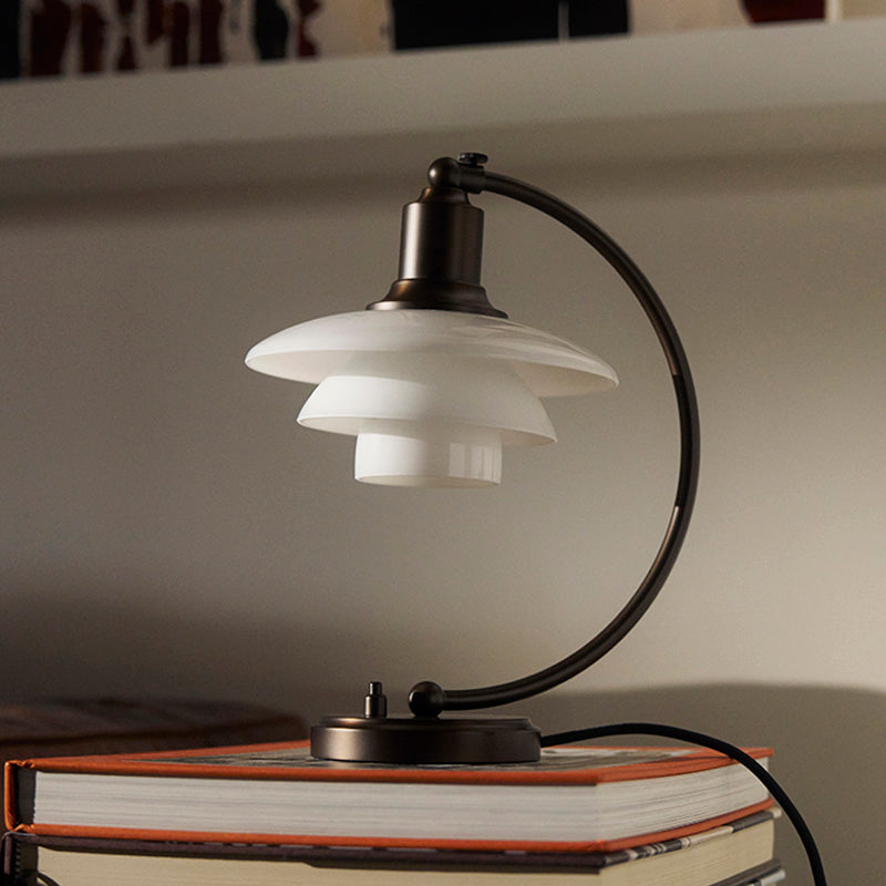 Louis Poulsen PH 2/2 Luna Aged Brass Opal Table Lamp