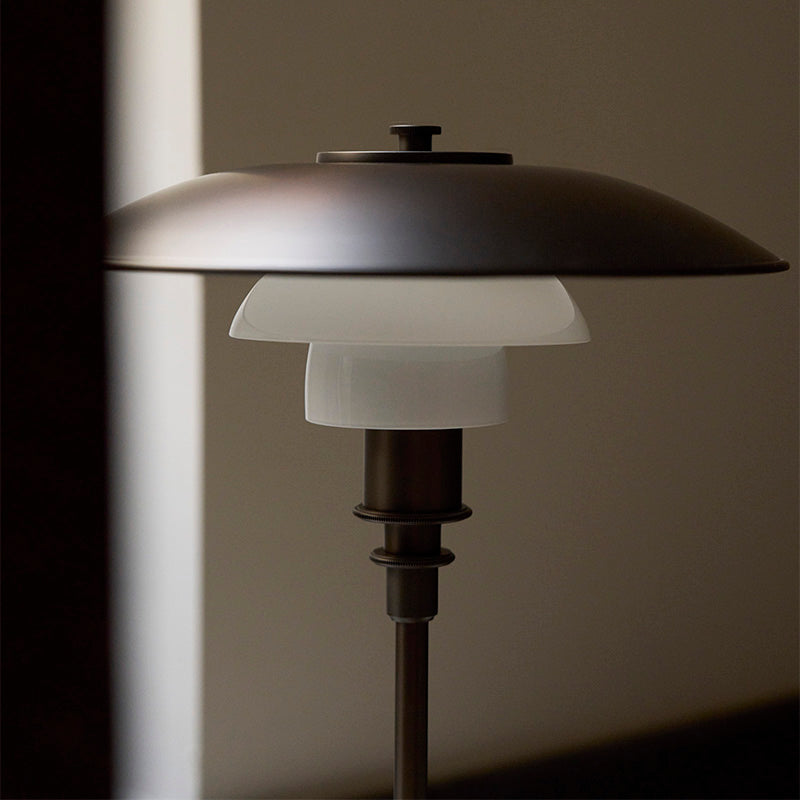Louis Poulsen PH 3/2 Aged Brass Opal Table Lamp