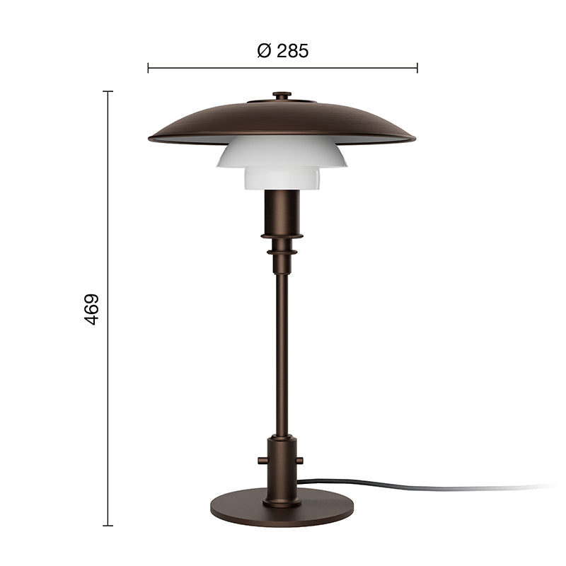 Louis Poulsen PH 3/2 Aged Brass Opal Table Lamp