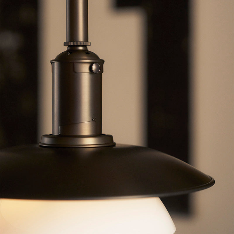 Louis Poulsen PH 3/3 Aged Brass Opal Pendant Light