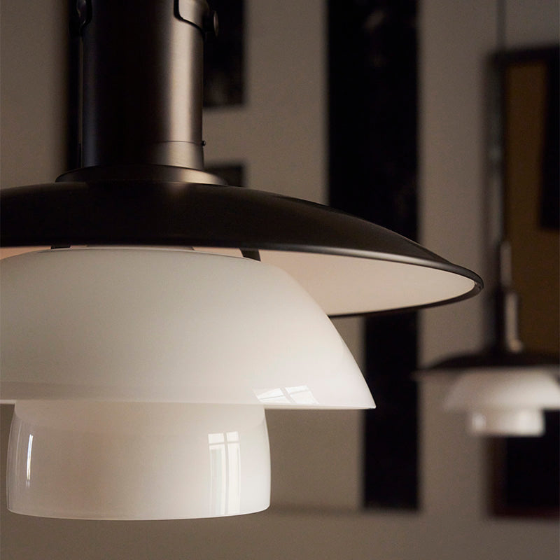 Louis Poulsen PH 3/3 Aged Brass Opal Pendant Light