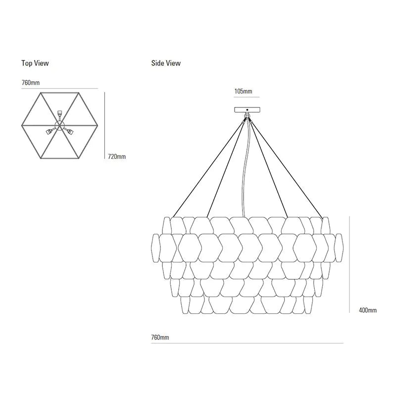 Original BTC Cranton Hexagonal Pendant Light