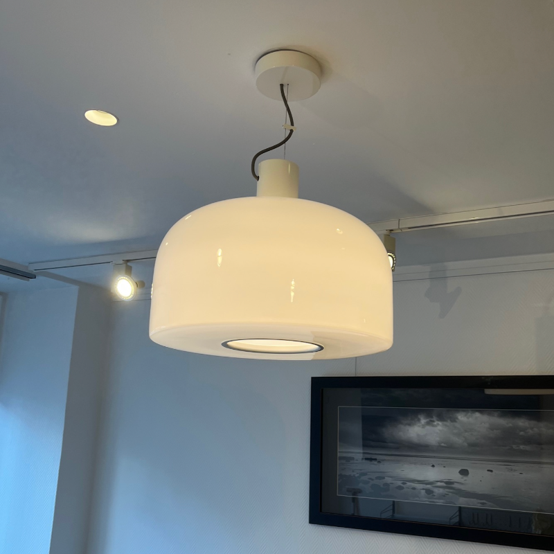 Flos Bellhop Glass S2 Pendant Light White Display