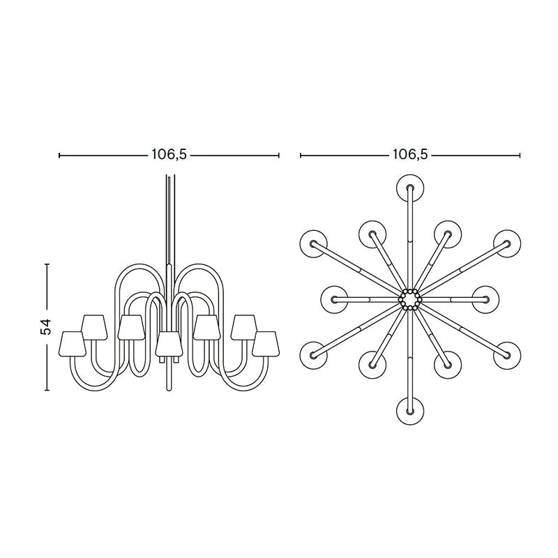 Hay Apollo Chandelier 12 Arms