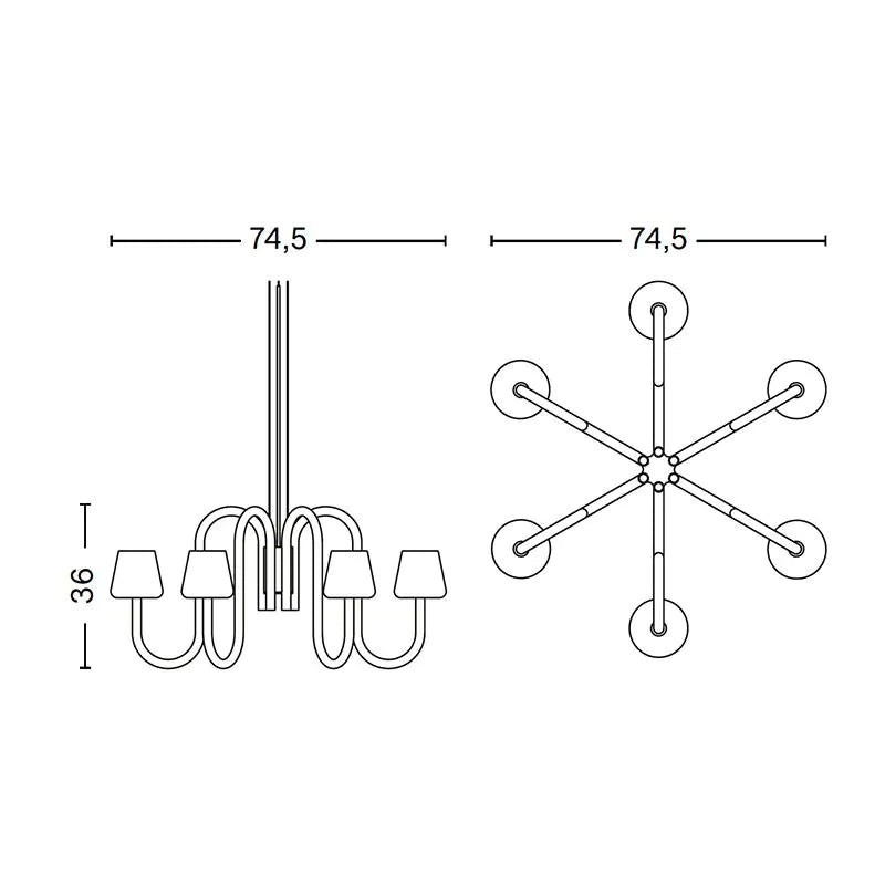 Hay Apollo Chandelier 6 Arms