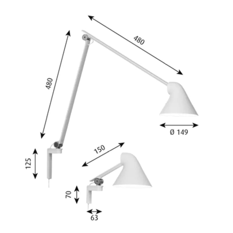 Louis Poulsen NJP Wall Lamp Short Arm