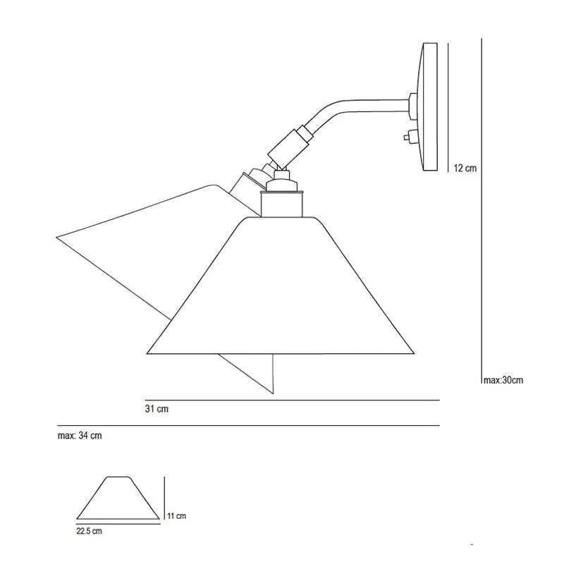 Original BTC Task Ceramic Short Wall Light